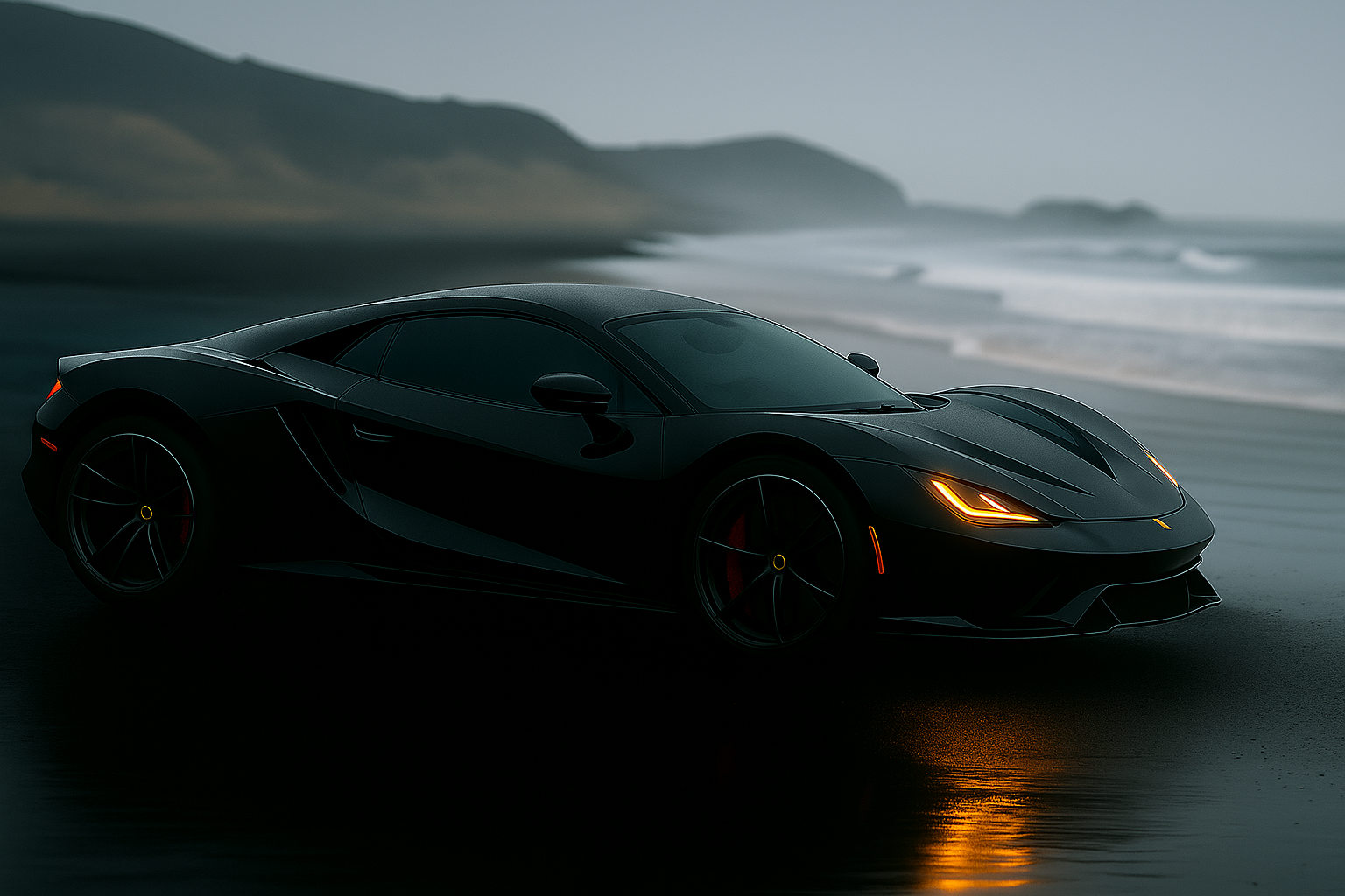 Side view of super car